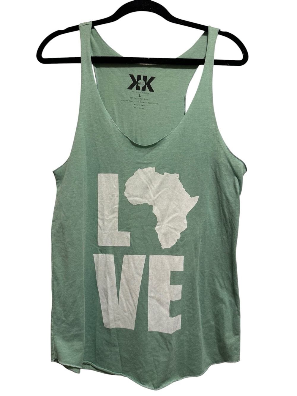 XXI LOVE Africa Racerback Tank Top Women’s Large Green Graphic Casual